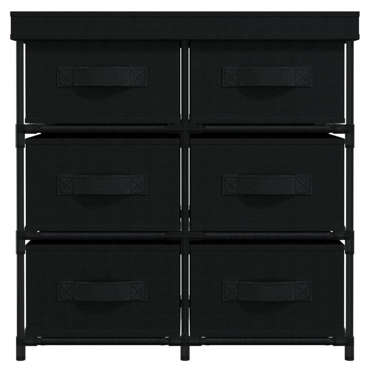 opbevaringsreol med 6 skuffer 55x29x55 cm stål sort