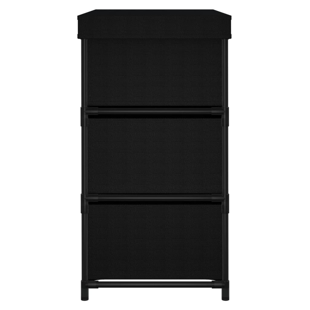 opbevaringsreol med 6 skuffer 55x29x55 cm stål sort