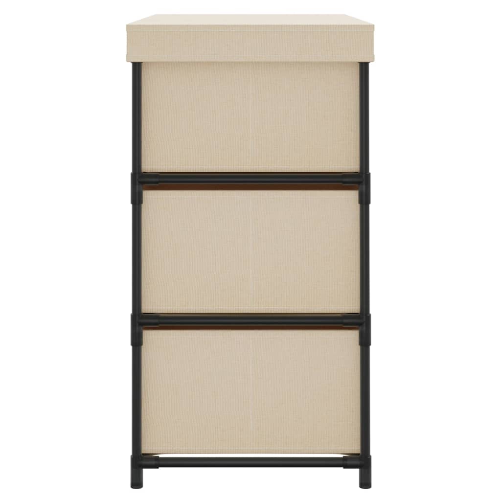 opbevaringsreol med 6 skuffer 55x29x55 cm stål cremefarvet