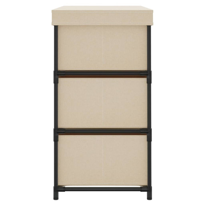 opbevaringsreol med 6 skuffer 55x29x55 cm stål cremefarvet