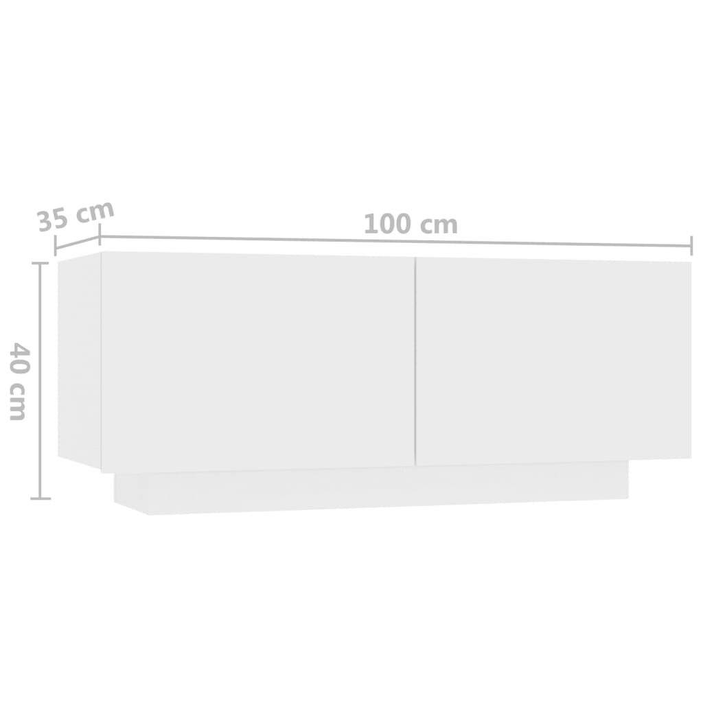 tv-skab med LED-lys 180x35x40 cm hvid