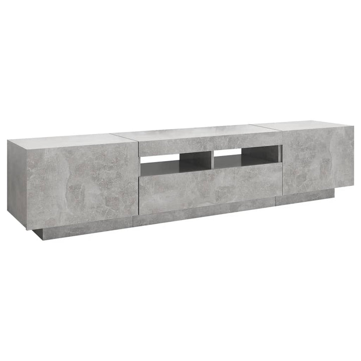 tv-skab med LED-lys 180x35x40 cm betongrå