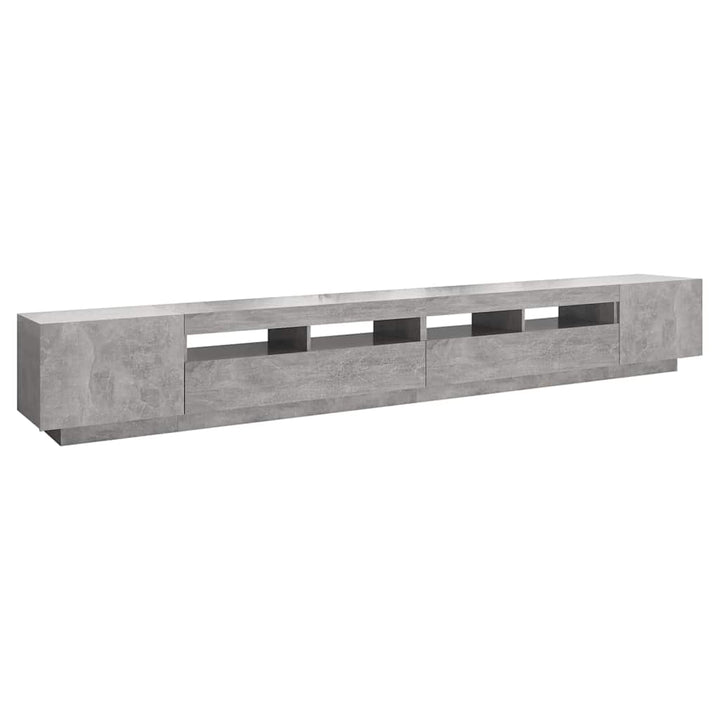 tv-skab med LED-lys 300x35x40 cm betongrå