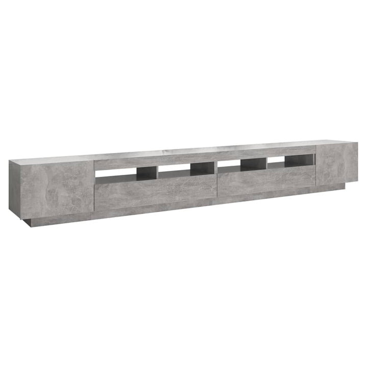 tv-skab med LED-lys 300x35x40 cm betongrå