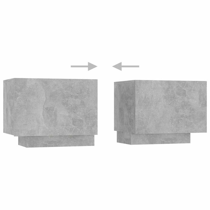 tv-skab med LED-lys 300x35x40 cm betongrå