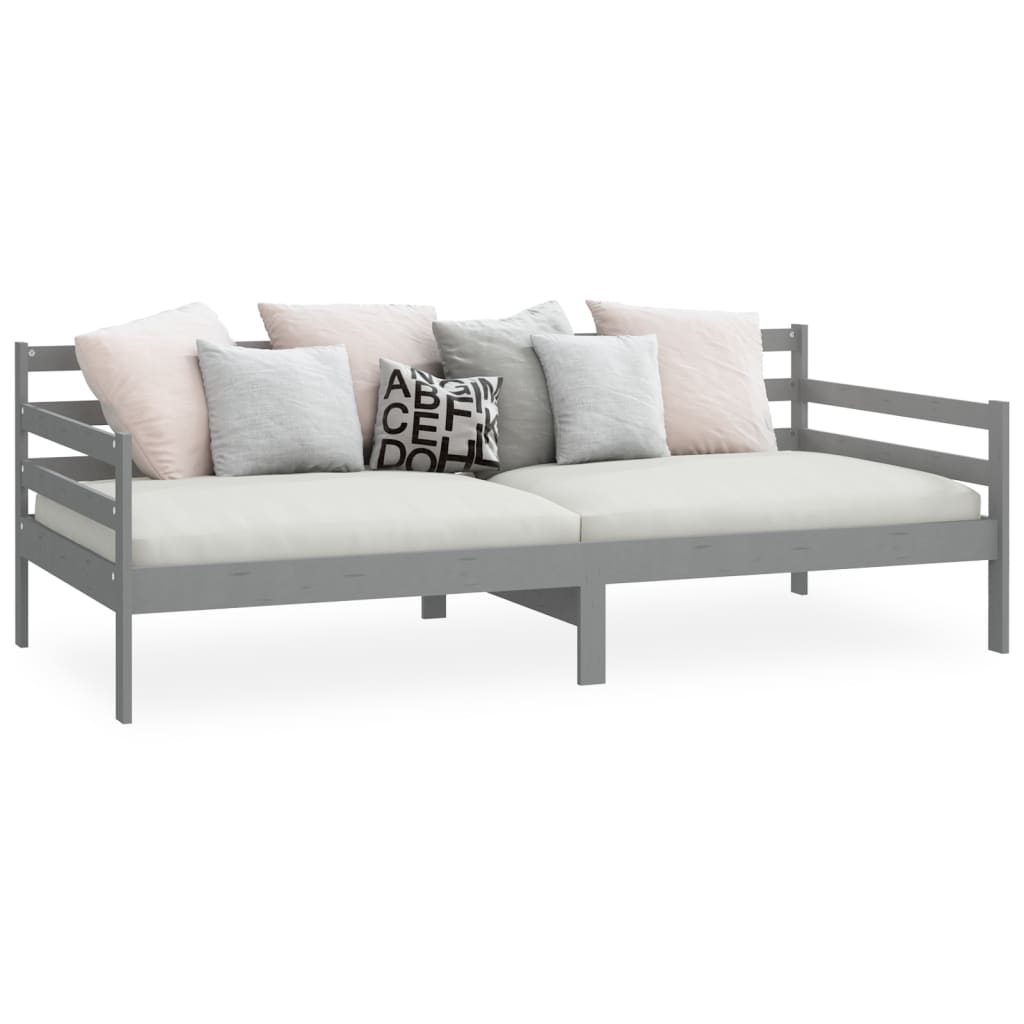 daybed 90x200 cm massivt fyrretræ grå