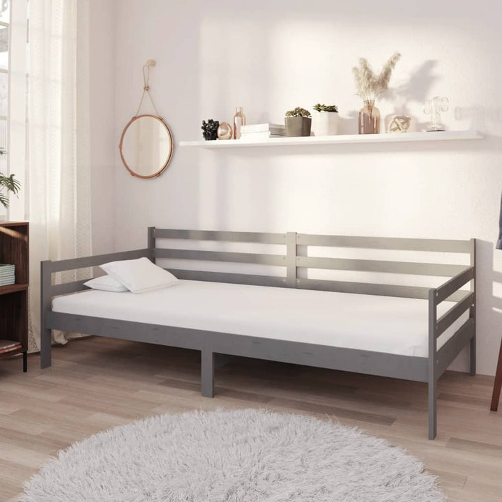 daybed 90x200 cm massivt fyrretræ grå