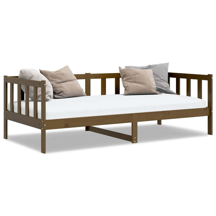 daybed 90x200 cm massivt fyrretræ gyldenbrun