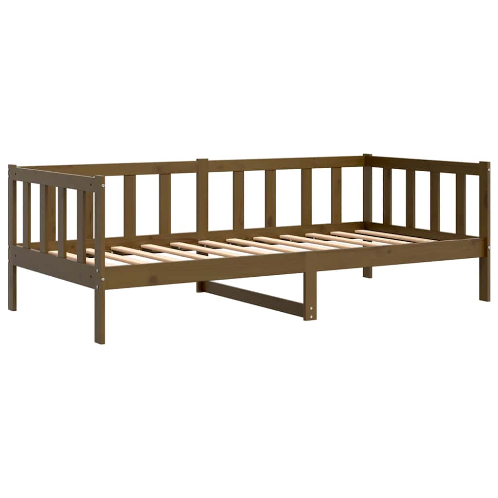 daybed 90x200 cm massivt fyrretræ gyldenbrun
