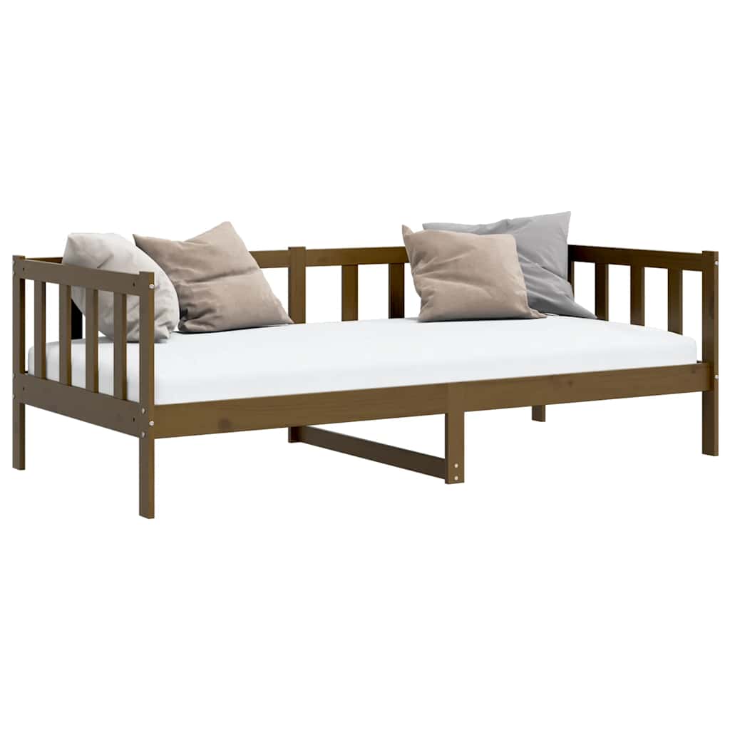 daybed 90x200 cm massivt fyrretræ gyldenbrun