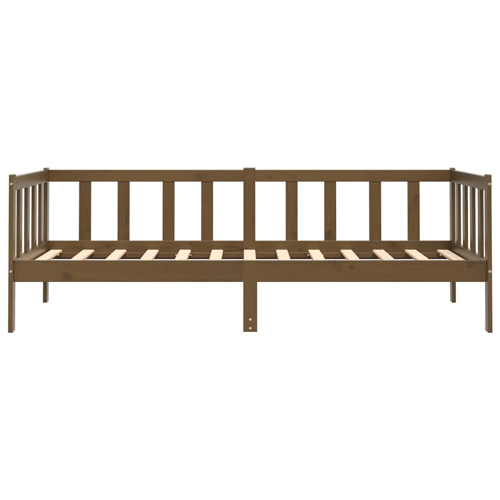 daybed 90x200 cm massivt fyrretræ gyldenbrun