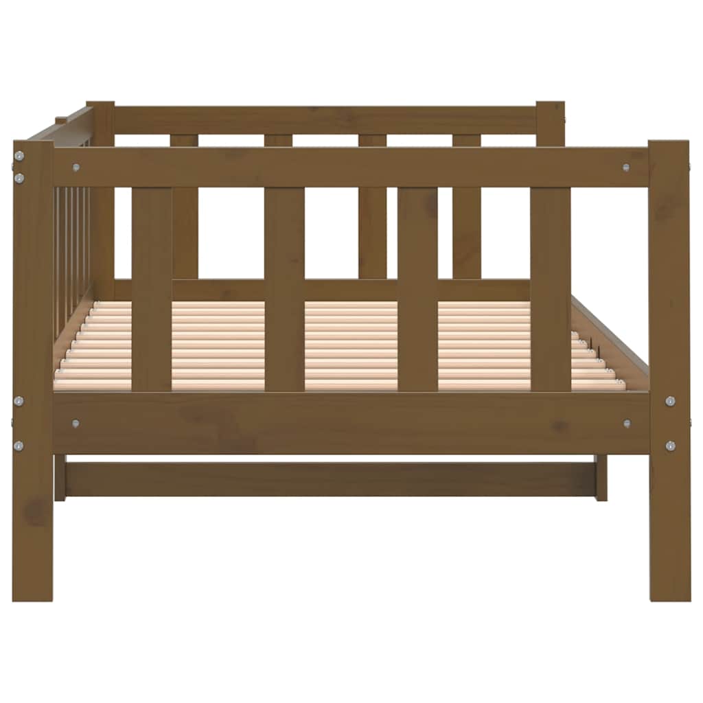 daybed 90x200 cm massivt fyrretræ gyldenbrun