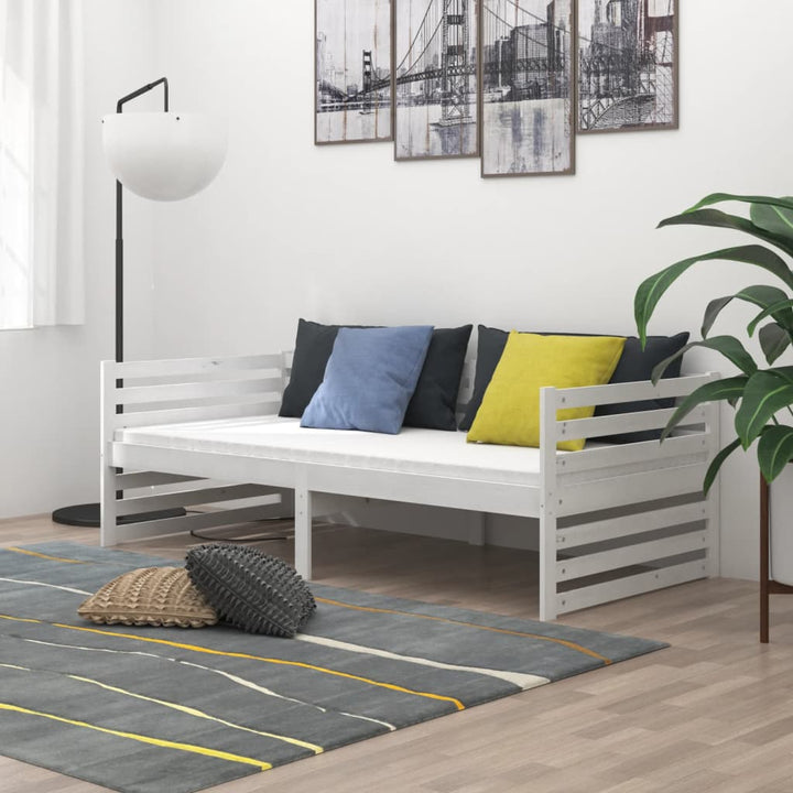 daybed 90x200 cm massivt fyrretræ hvid