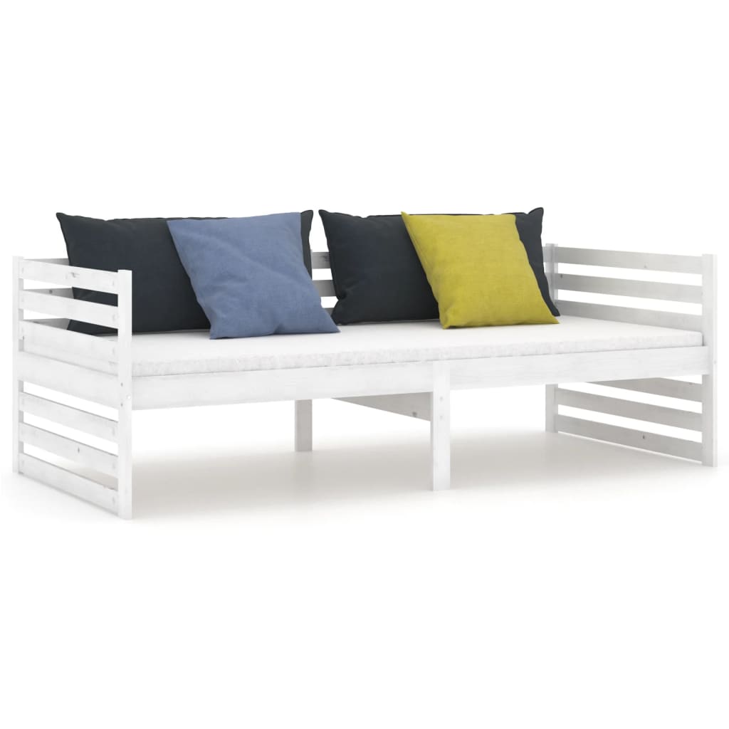 daybed 90x200 cm massivt fyrretræ hvid