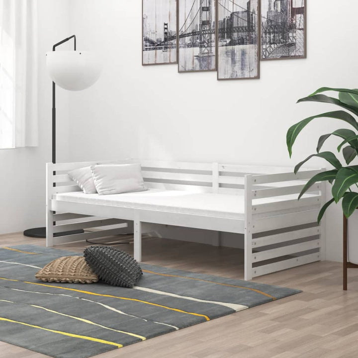 daybed 90x200 cm massivt fyrretræ hvid
