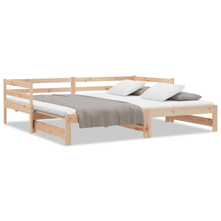 daybed med udtræk 2x(90x200) cm massivt fyrretræ