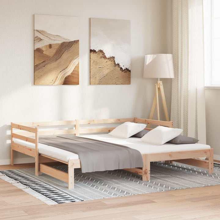 daybed med udtræk 2x(90x200) cm massivt fyrretræ