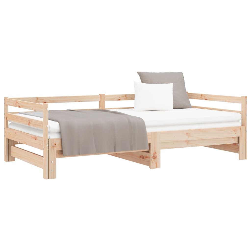 daybed med udtræk 2x(90x200) cm massivt fyrretræ