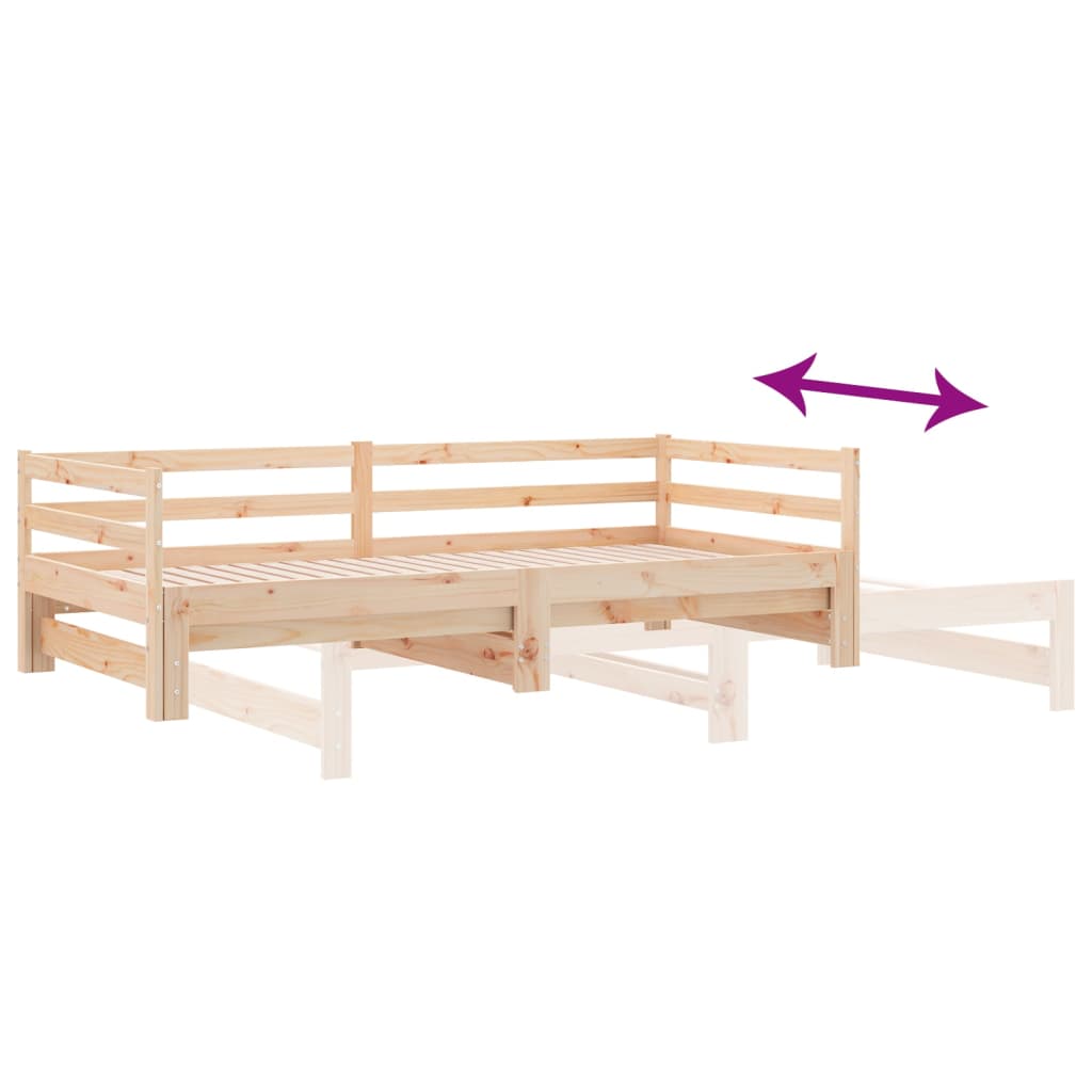 daybed med udtræk 2x(90x200) cm massivt fyrretræ