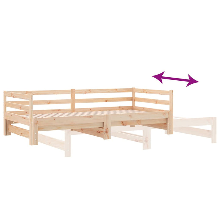 daybed med udtræk 2x(90x200) cm massivt fyrretræ