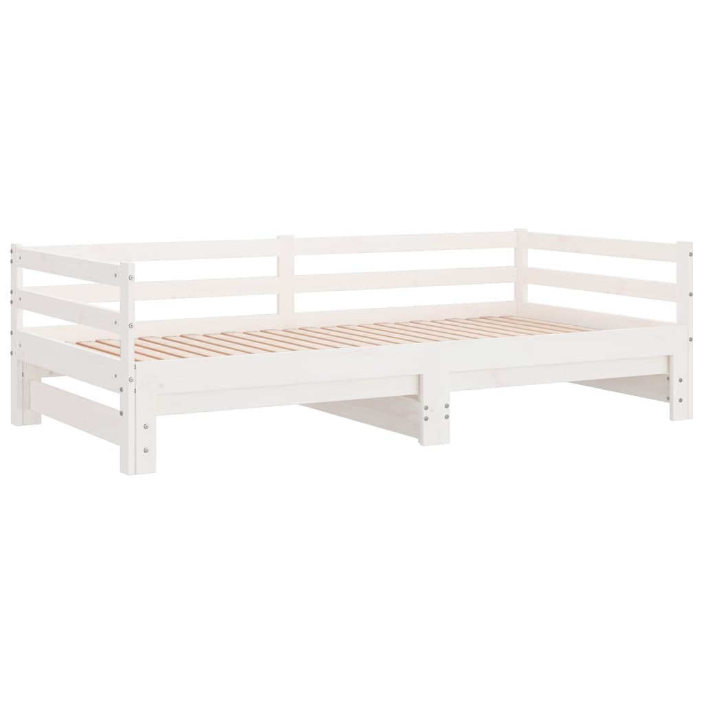 daybed med udtræk 2x(90x200) cm massivt fyrretræ hvid