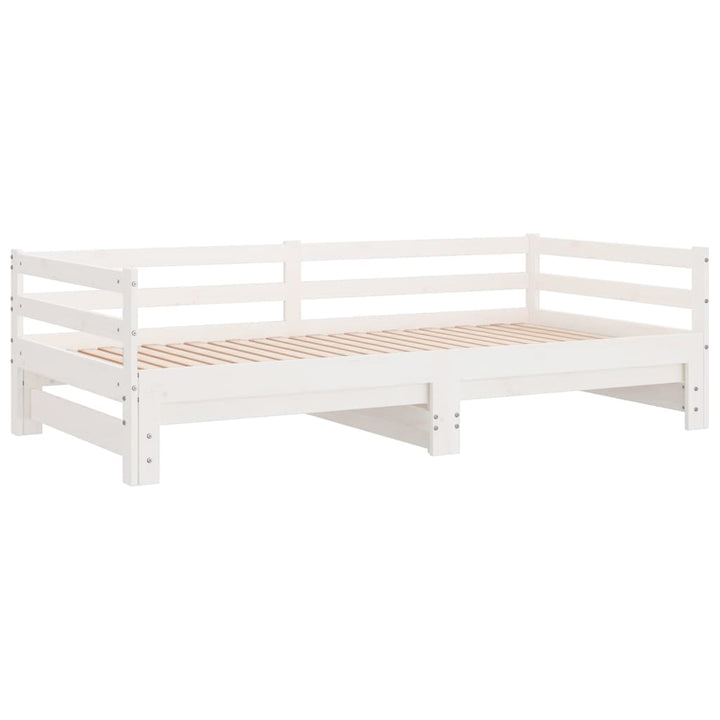 daybed med udtræk 2x(90x200) cm massivt fyrretræ hvid