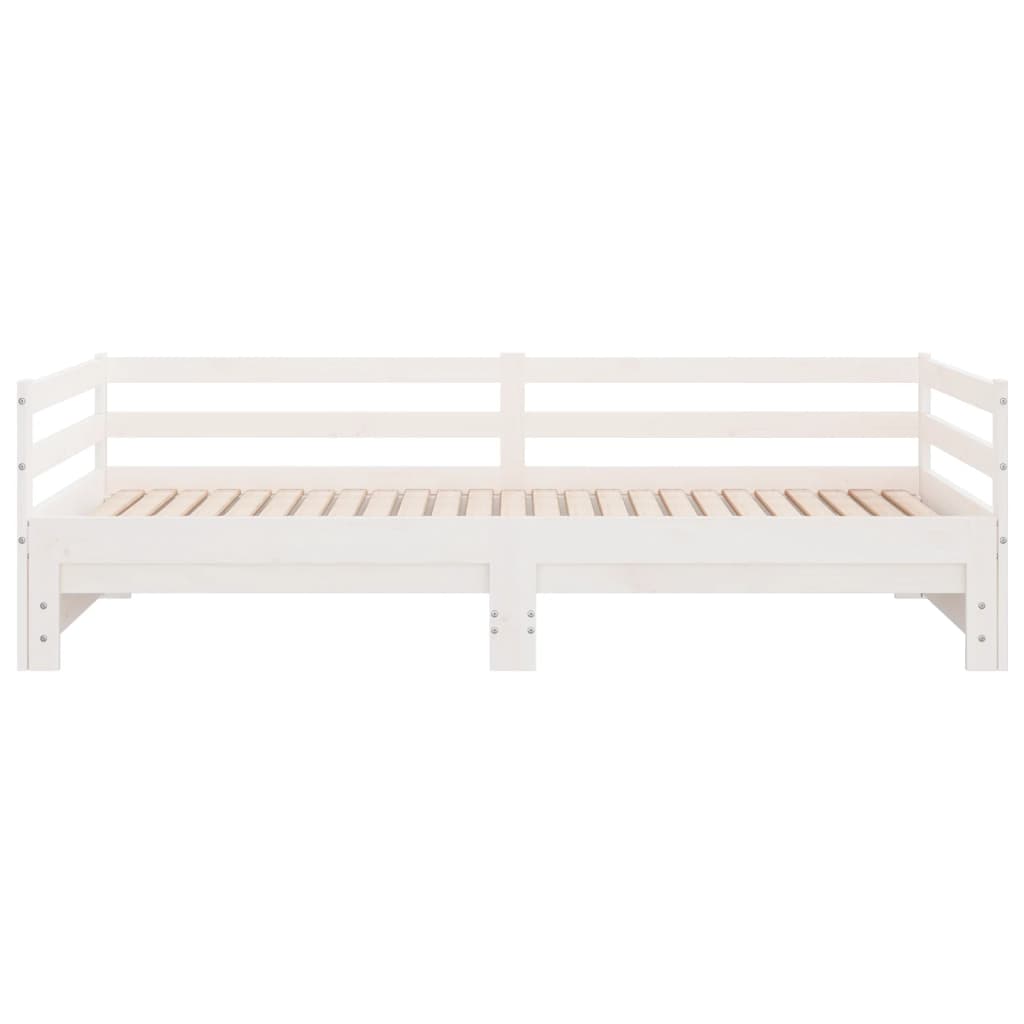 daybed med udtræk 2x(90x200) cm massivt fyrretræ hvid