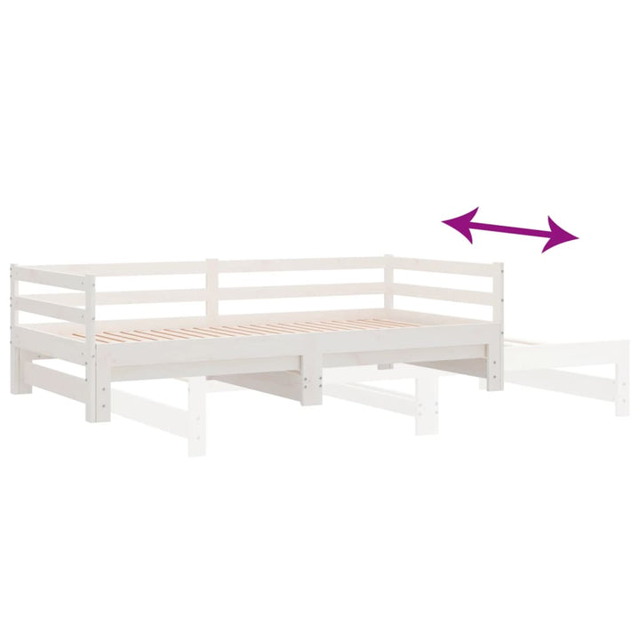daybed med udtræk 2x(90x200) cm massivt fyrretræ hvid