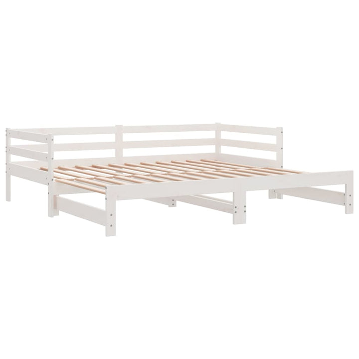 daybed med udtræk 2x(90x200) cm massivt fyrretræ hvid