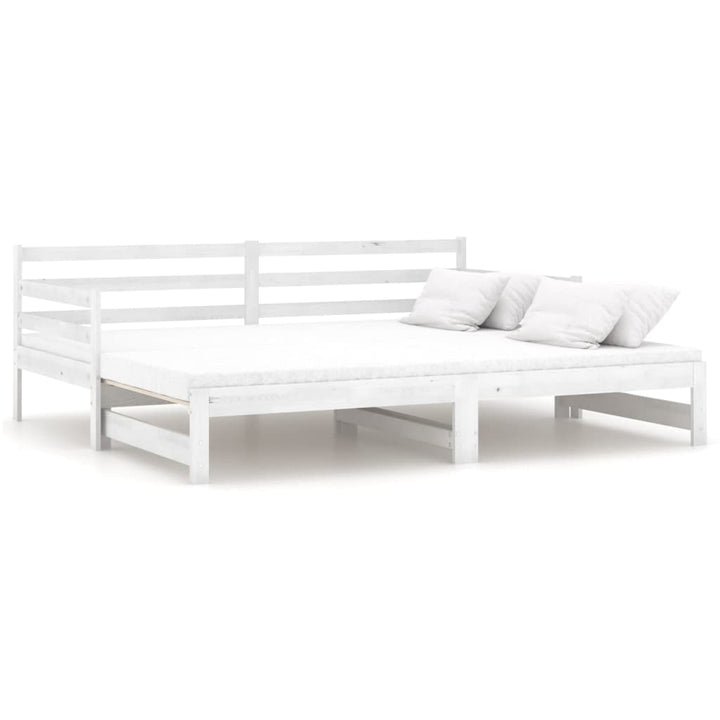 daybed med udtræk 2x(90x200) cm massivt fyrretræ hvid