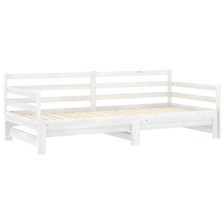 daybed med udtræk 2x(90x200) cm massivt fyrretræ hvid