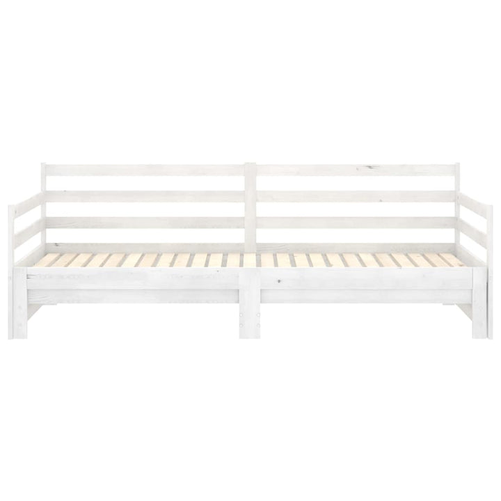 daybed med udtræk 2x(90x200) cm massivt fyrretræ hvid