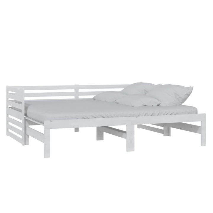 daybed med udtræk 2x(90x200) cm massivt fyrretræ hvid