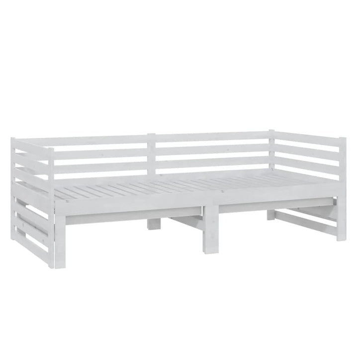 daybed med udtræk 2x(90x200) cm massivt fyrretræ hvid
