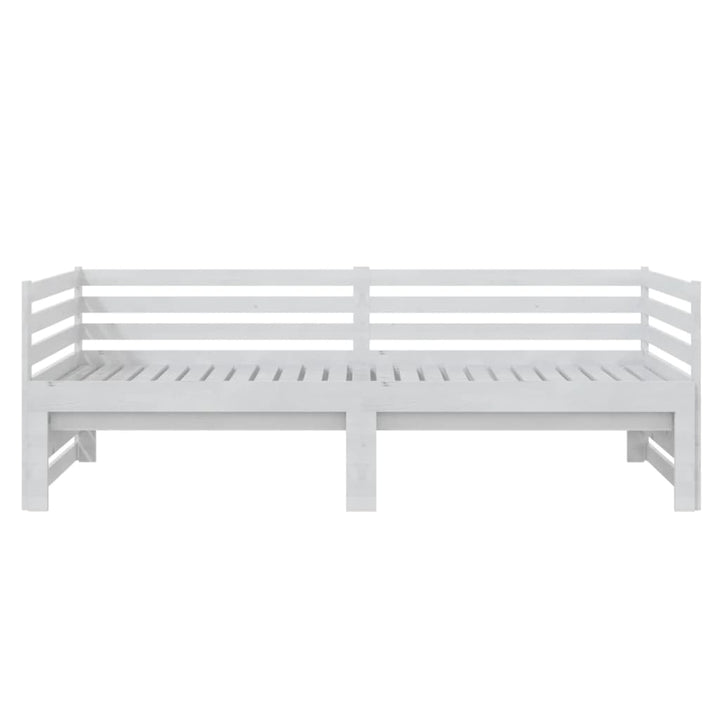 daybed med udtræk 2x(90x200) cm massivt fyrretræ hvid