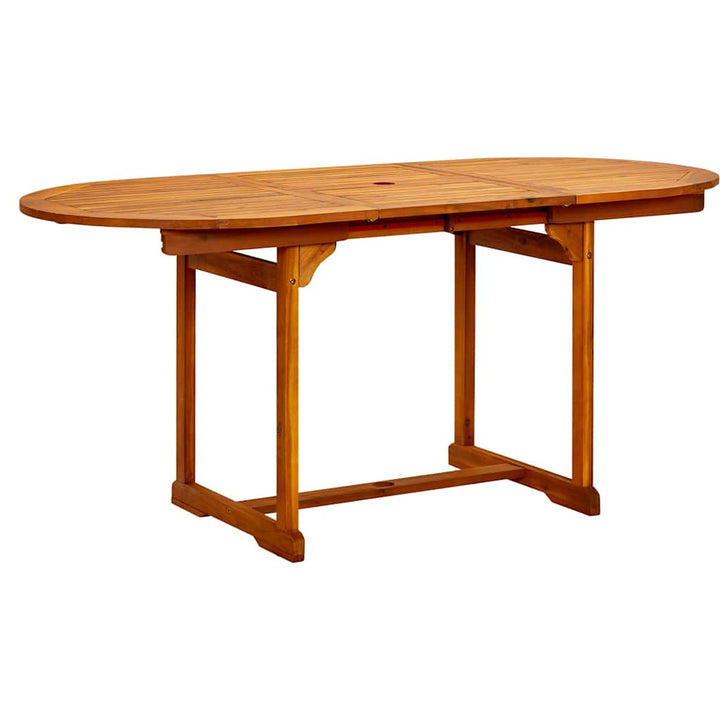 havebord (120-170)x80x75 cm massivt akacietræ