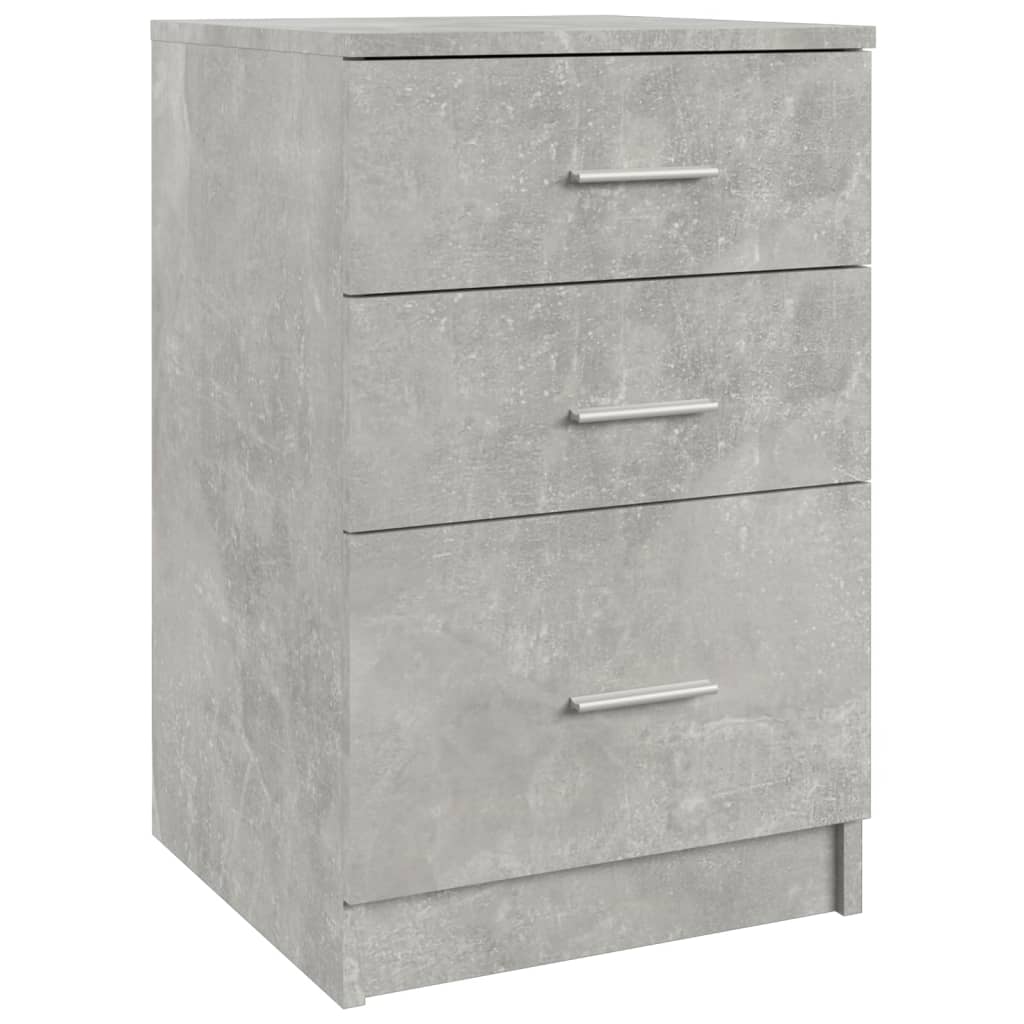 sengebord 40x40x63 cm konstrueret træ betongrå