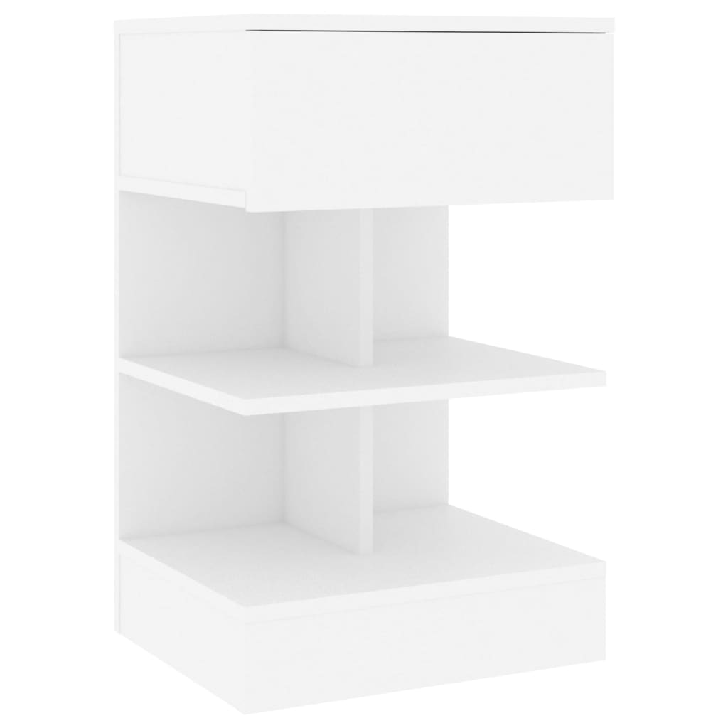 sengebord 40x35x65 cm konstrueret træ hvid