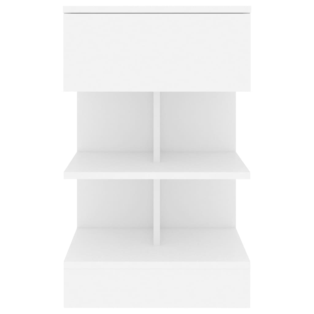 sengebord 40x35x65 cm konstrueret træ hvid