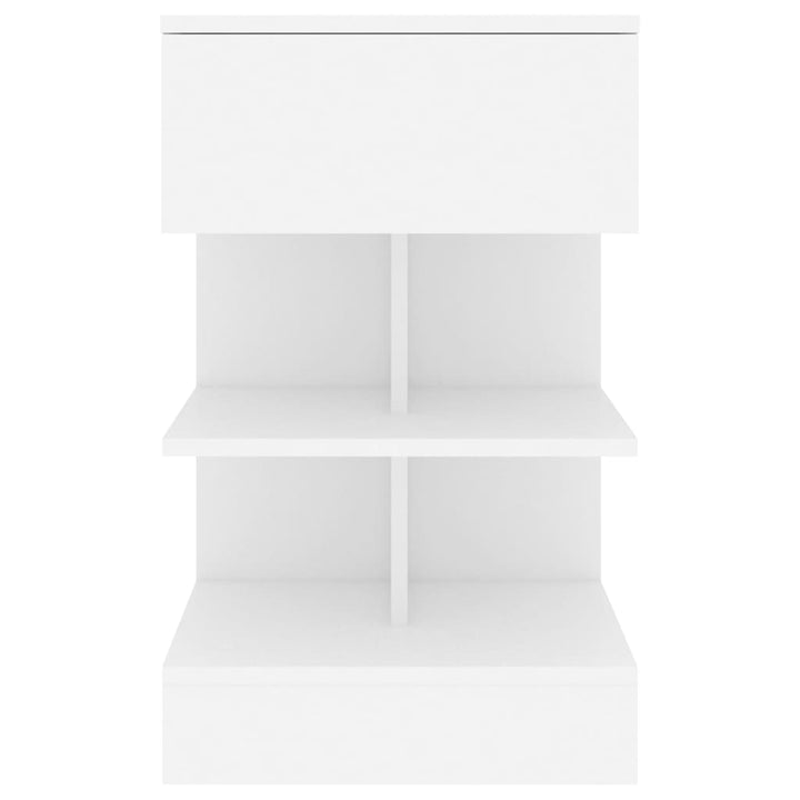 sengebord 40x35x65 cm konstrueret træ hvid