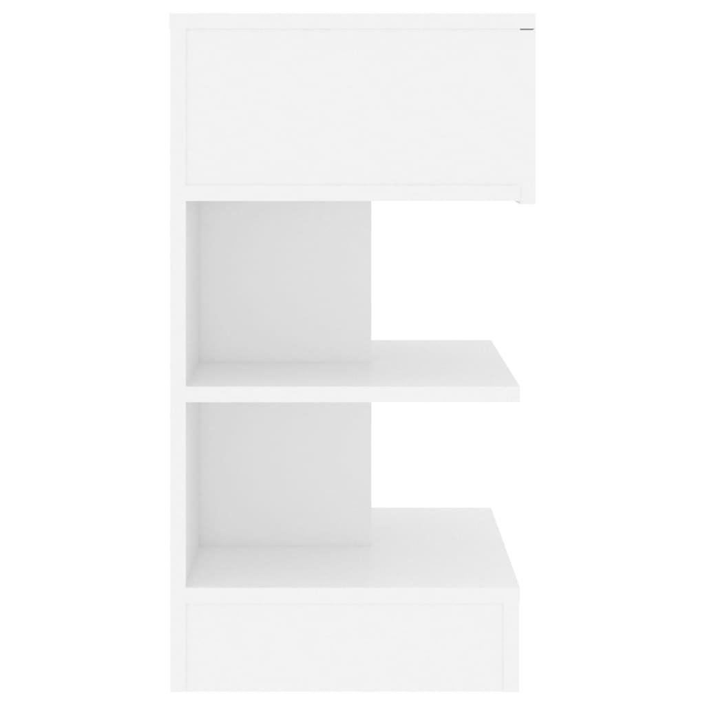 sengebord 40x35x65 cm konstrueret træ hvid