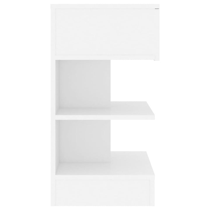 sengebord 40x35x65 cm konstrueret træ hvid