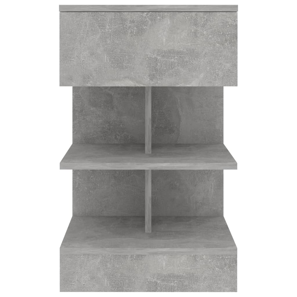 sengebord 40x35x65 cm konstrueret træ betongrå