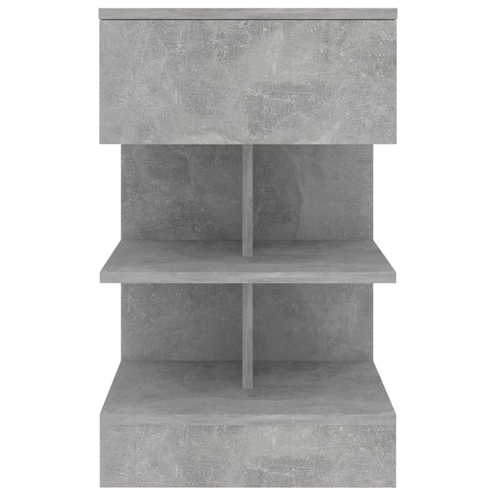 sengebord 40x35x65 cm konstrueret træ betongrå