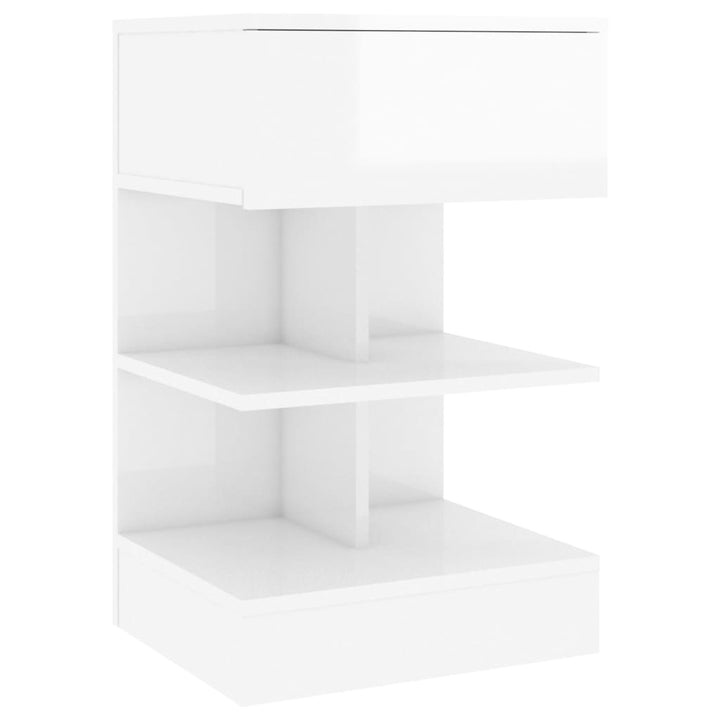 sengeborde 2 stk. 40x35x65 cm hvid højglans