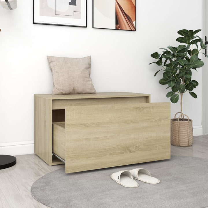 entrébænk 80x40x45 cm konstrueret træ sonoma-eg