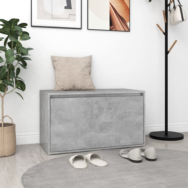 entrébænk 80x40x45 cm konstrueret træ betongrå