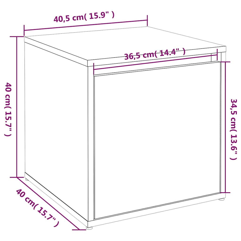 opbevaringsskab 40,5x40x40 cm konstrueret træ betongrå