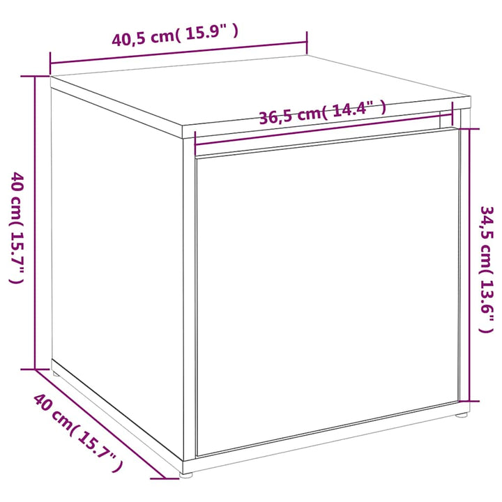 opbevaringsskab 40,5x40x40 cm konstrueret træ betongrå
