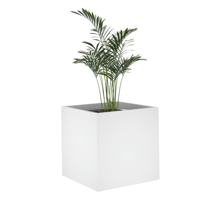 plantekasse 40x40x40 cm konstrueret træ hvid